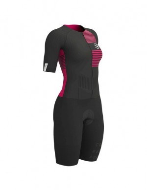 Compressport Aero SS Trisuit W Unisex Majice Crne | 203-ZSAXCD