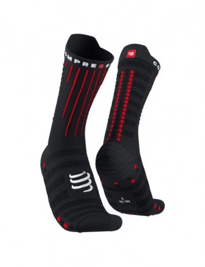 Compressport Aero Socks Unisex Čarape Crne Crvene | 270-TSNZAE