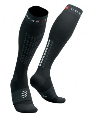 Compressport Alpine Ski Full Socks Muške High Socks Crne Sive | 896-FYZPWC