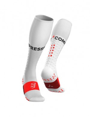 Compressport Full Socks Run Muške Čarape Za Trčanje Bijele | 710-EYBAIL