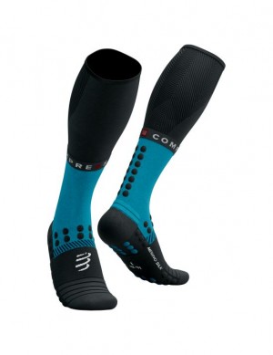 Compressport Full Socks Winter Run Unisex Čarape Plave Crne | 075-CVHTXZ