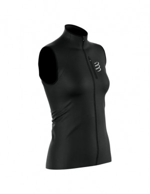 Compressport Hurricane Windproof Vest W Ženske Jakne Crne | 413-SJRFNP