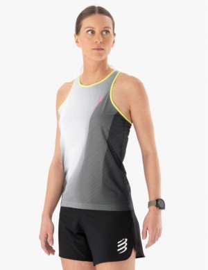 Compressport Performance Singlet W Unisex Majice Crne Bijele | 146-UGFHYO