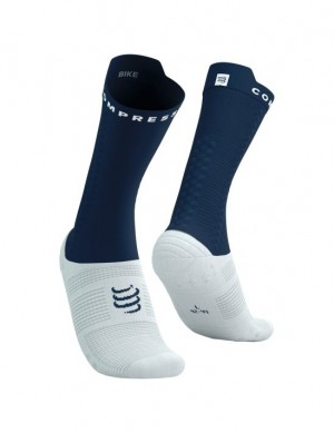 Compressport Pro Racing Socks v4.0 Bike Unisex Čarape Bijele | 370-LBZTJH