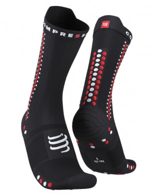 Compressport Pro Racing Socks v4.0 Bike Unisex Čarape Crne Crvene | 240-HOJFMX