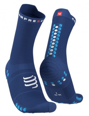 Compressport Pro Racing Socks v4.0 Run High Muške Čarape Za Trčanje Plave | 716-XRUCBV