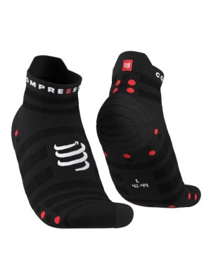 Compressport Pro Racing Socks v4.0 Ultralight Run Low Muške Čarape Za Trčanje Crne Crvene | 584-NTPXDF