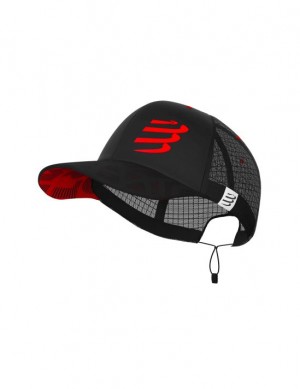 Compressport Racing Trucker Cap Unisex Kape Crne Crvene | 831-WNOARE