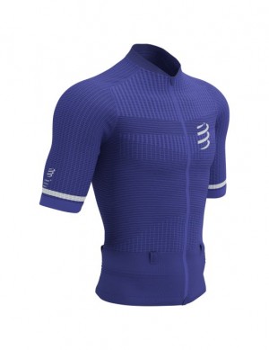 Compressport Trail Postural SS Top M Unisex Majice Plave | 521-NZMGRL