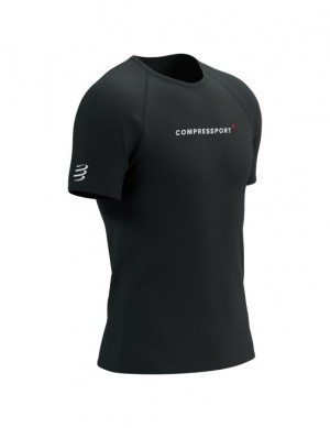 Compressport Training SS Logo Tshirt M Muške Majice Crne | 271-PLTXUN