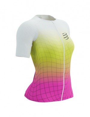 Compressport Tri Postural Aero SS Top W Unisex Majice Žute Roze | 692-TKLAJP