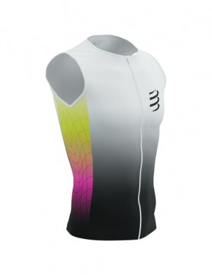 Compressport Tri Postural Aero Tank Top M Unisex Majice Žute Roze | 235-NELWMT