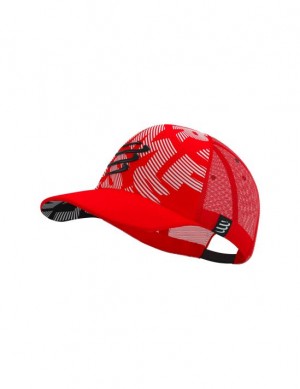 Compressport Trucker Cap Muške Kape Crvene Bijele | 049-ZTQBXV