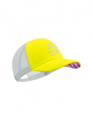 Compressport Trucker Cap Unisex Pribor Žute Bijele | 781-JFNKDV