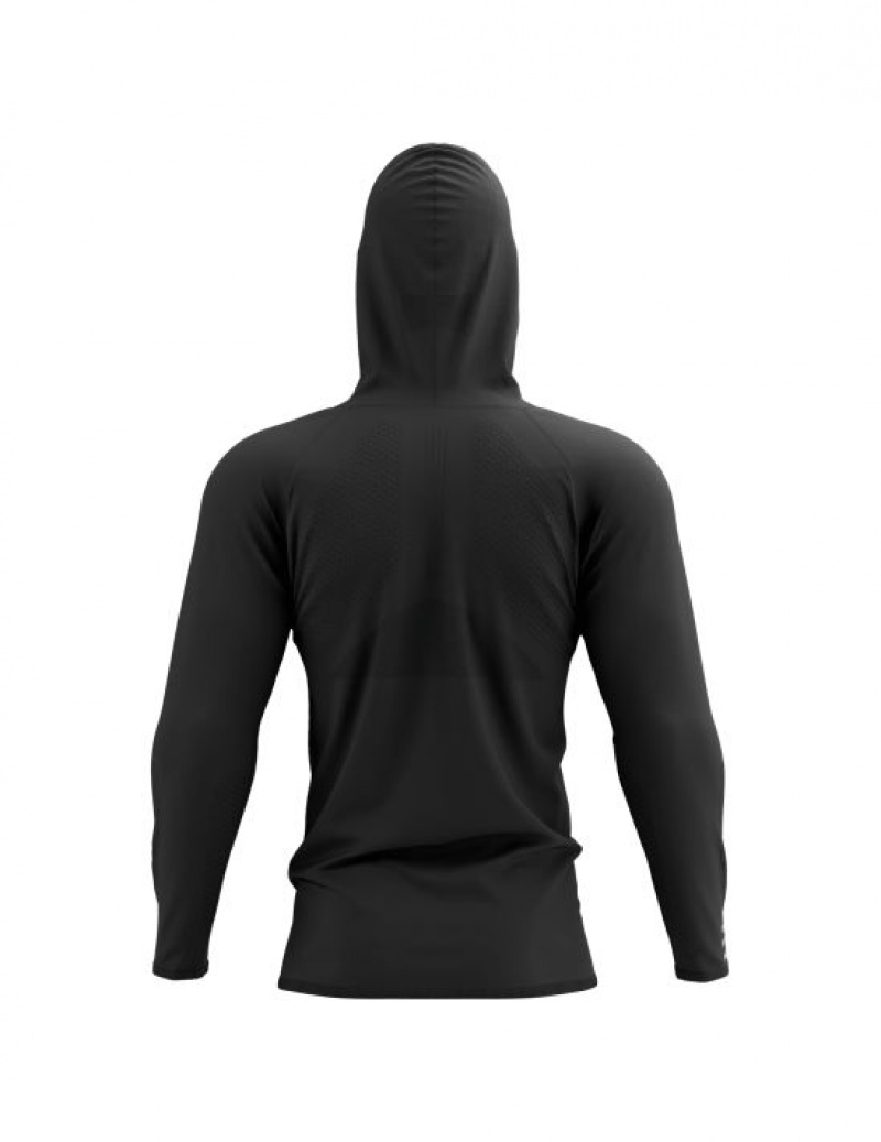 Compressport 3D Thermo Seamless Hoodie Zip Ženske Jakne Crne | 806-AEJDGP