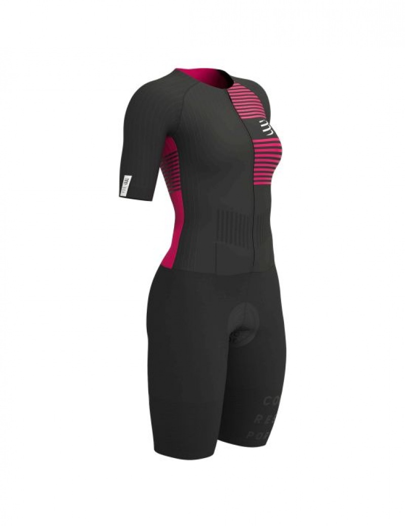 Compressport Aero SS Trisuit W Unisex Majice Crne | 203-ZSAXCD