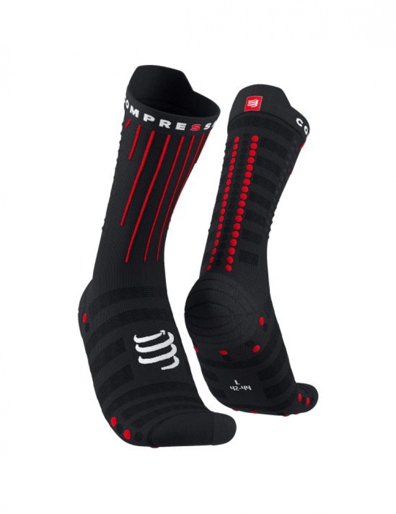 Compressport Aero Socks Muške Cycling Socks Crne Crvene | 426-SMCFYP