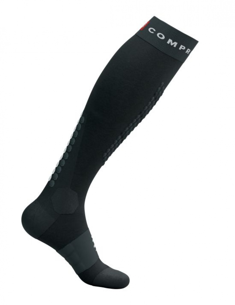 Compressport Alpine Ski Full Socks Muške High Socks Crne Sive | 896-FYZPWC