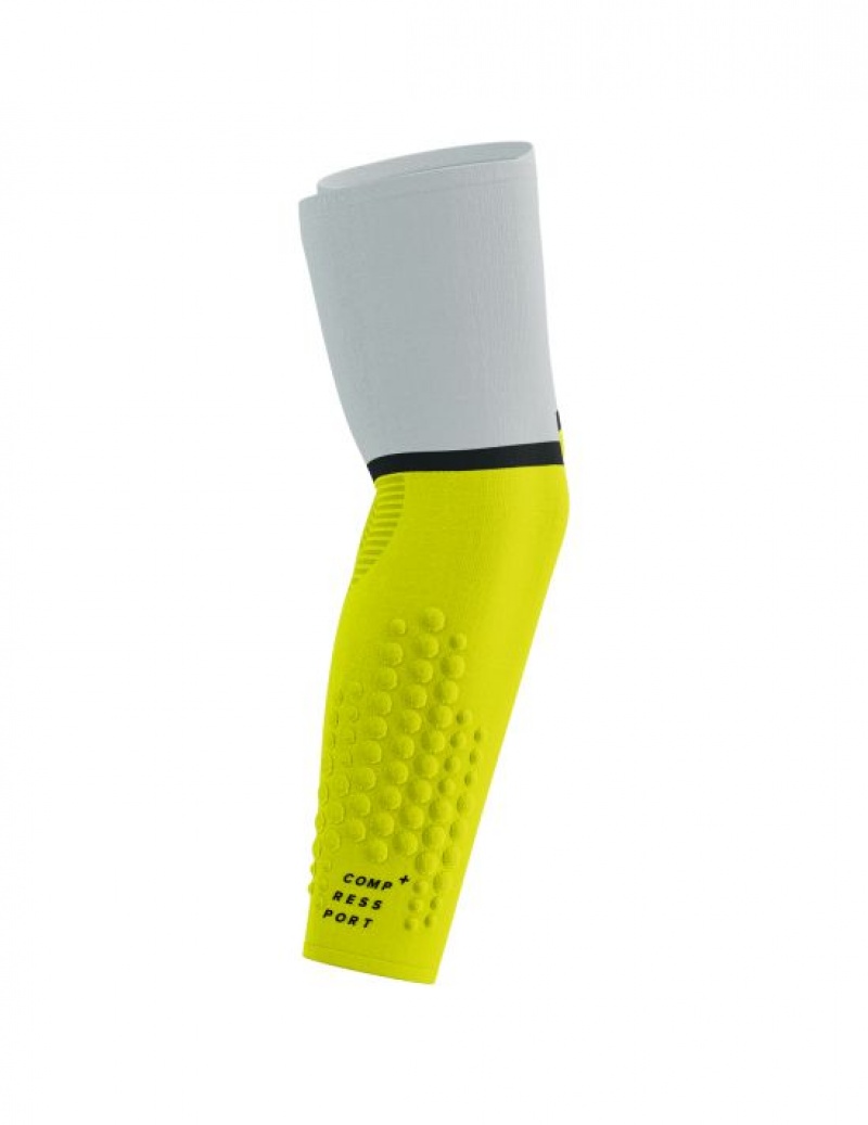 Compressport ArmForce Ultralight Muške Compression Sleeves Bijele Žute | 850-YGASDI