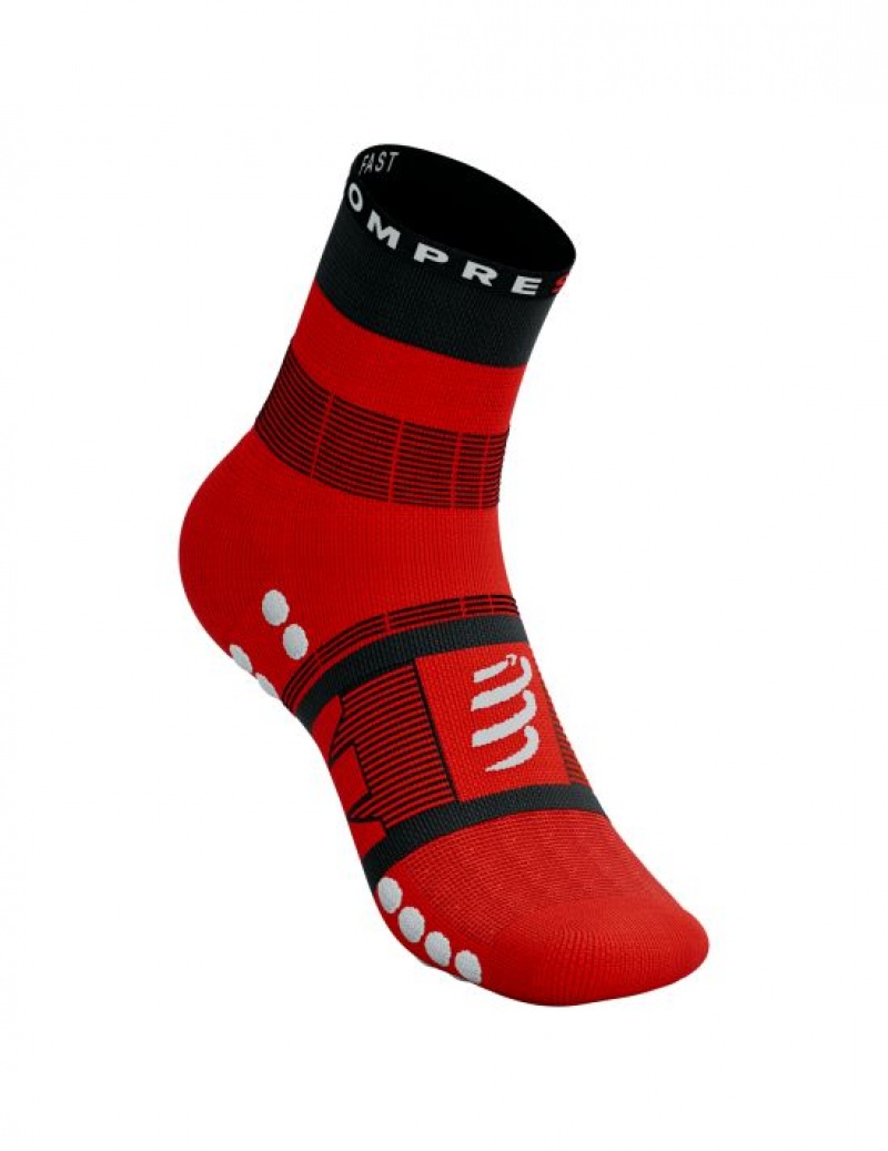 Compressport Fast Hiking Socks Muške Hiking Socks Crne Crvene Bijele | 831-LOKMJQ