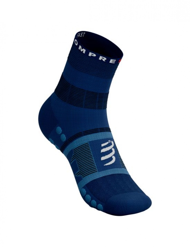 Compressport Fast Hiking Socks Muške Hiking Socks Plave | 281-XGKNZB