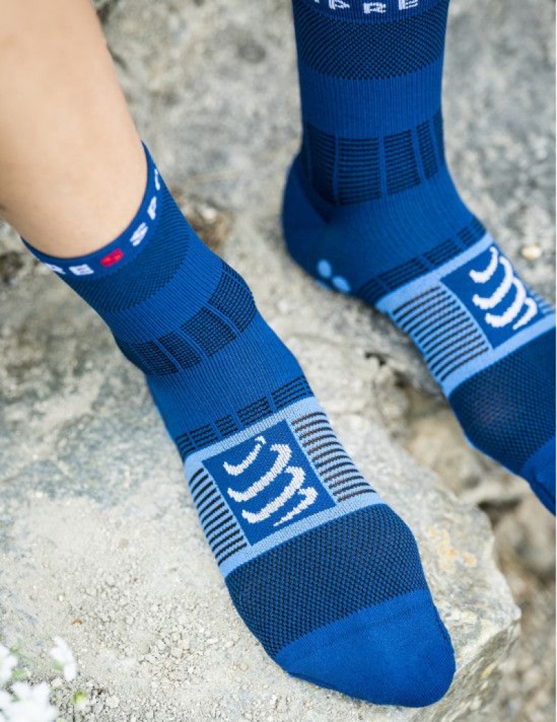 Compressport Fast Hiking Socks Muške Hiking Socks Plave | 281-XGKNZB