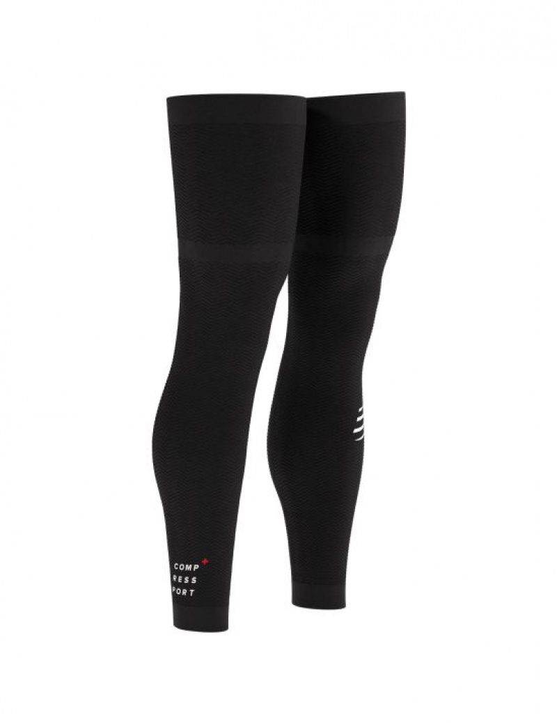 Compressport Full Legs Compression Leg Sleeves Muške Compression Sleeves Crne | 673-OLGXZQ