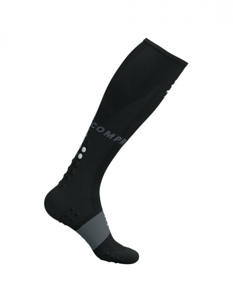 Compressport Full Socks Oxygen Muške Čarape Za Trčanje Crne | 934-YJXCLM