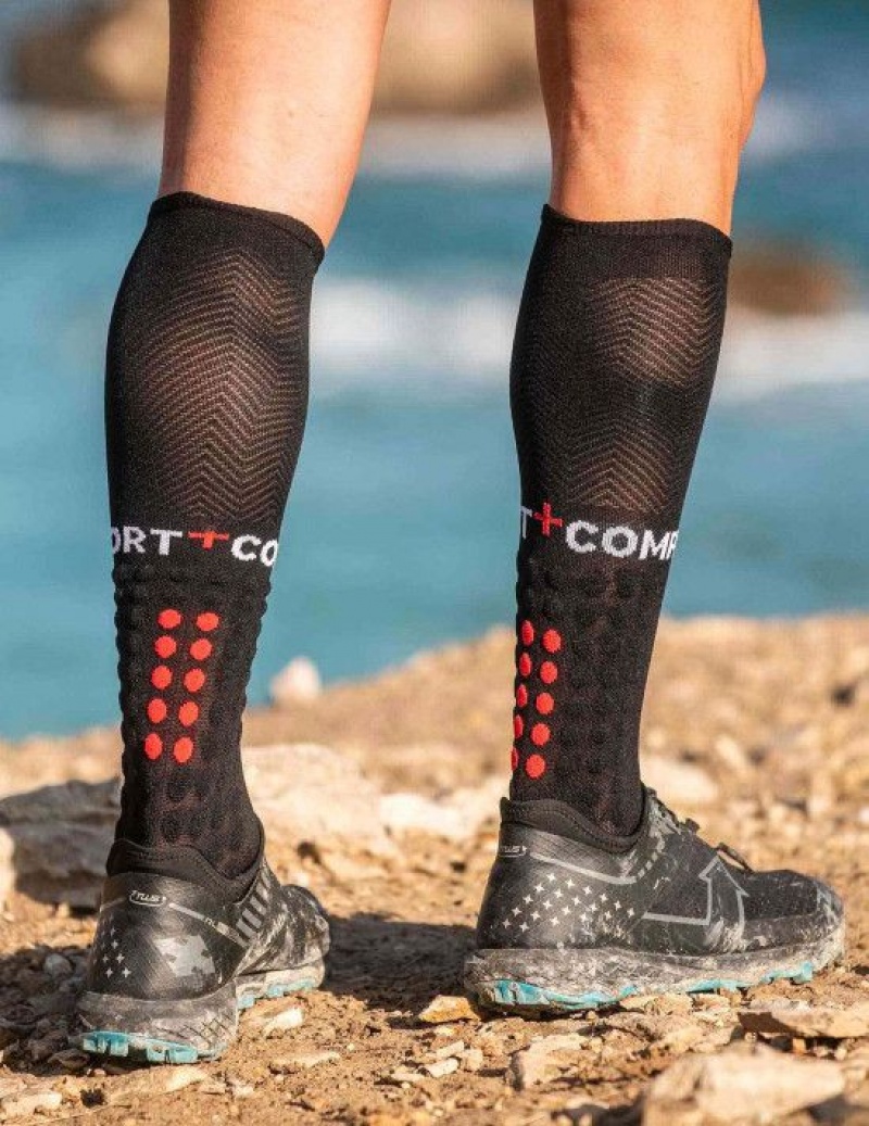 Compressport Full Socks Run Muške High Socks Crne | 685-DCHAPW