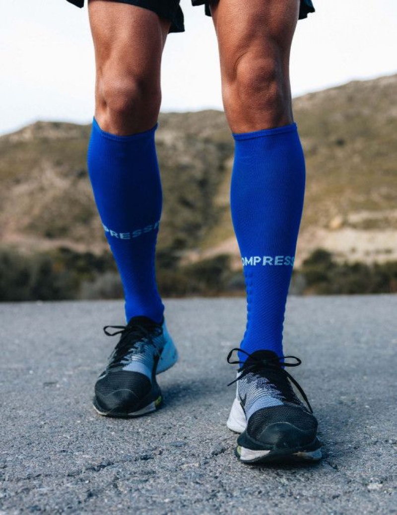 Compressport Full Socks Run Muške Čarape Za Trčanje Plave | 891-LPQMWO