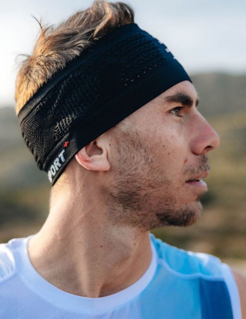 Compressport Headband On/Off Muške Traka Za Glavu Crne Bijele | 418-SCGZAM