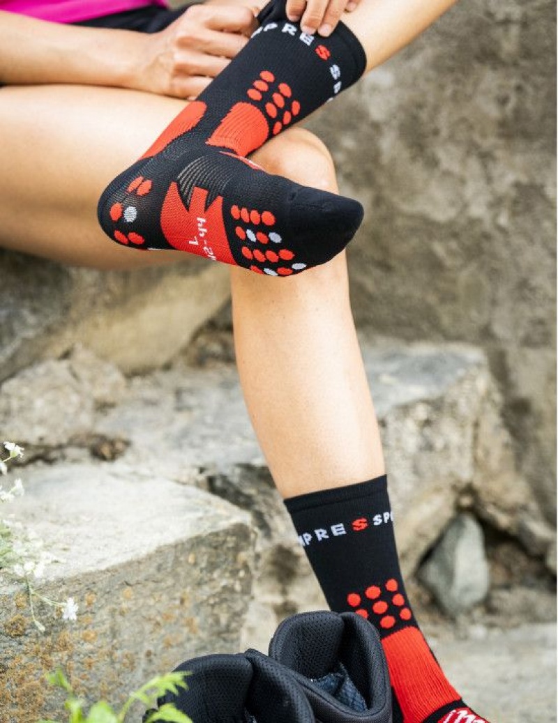 Compressport Hiking Socks Muške Hiking Socks Crne Crvene Bijele | 524-CGEMIR