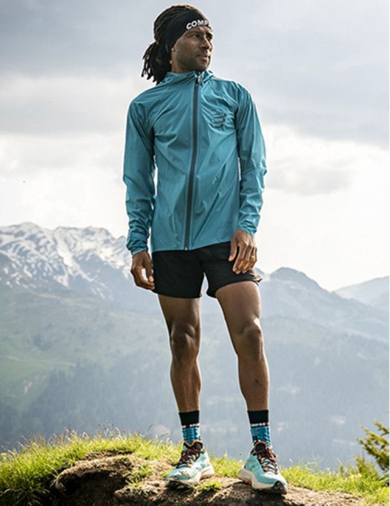 Compressport Hurricane Waterproof 10/10 Jacket Muške Jakne Plave | 756-FUESWY