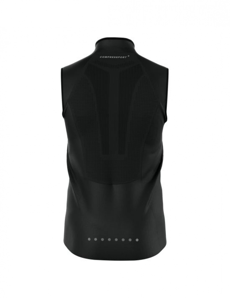 Compressport Hurricane Windproof Vest M Muške Jakne Crne | 196-ZIOPDE