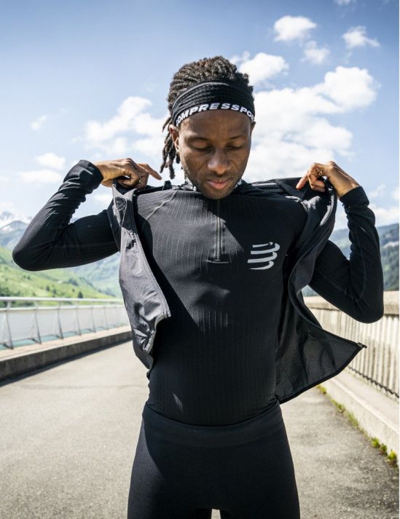 Compressport Hurricane Windproof Vest M Muške Jakne Crne | 196-ZIOPDE