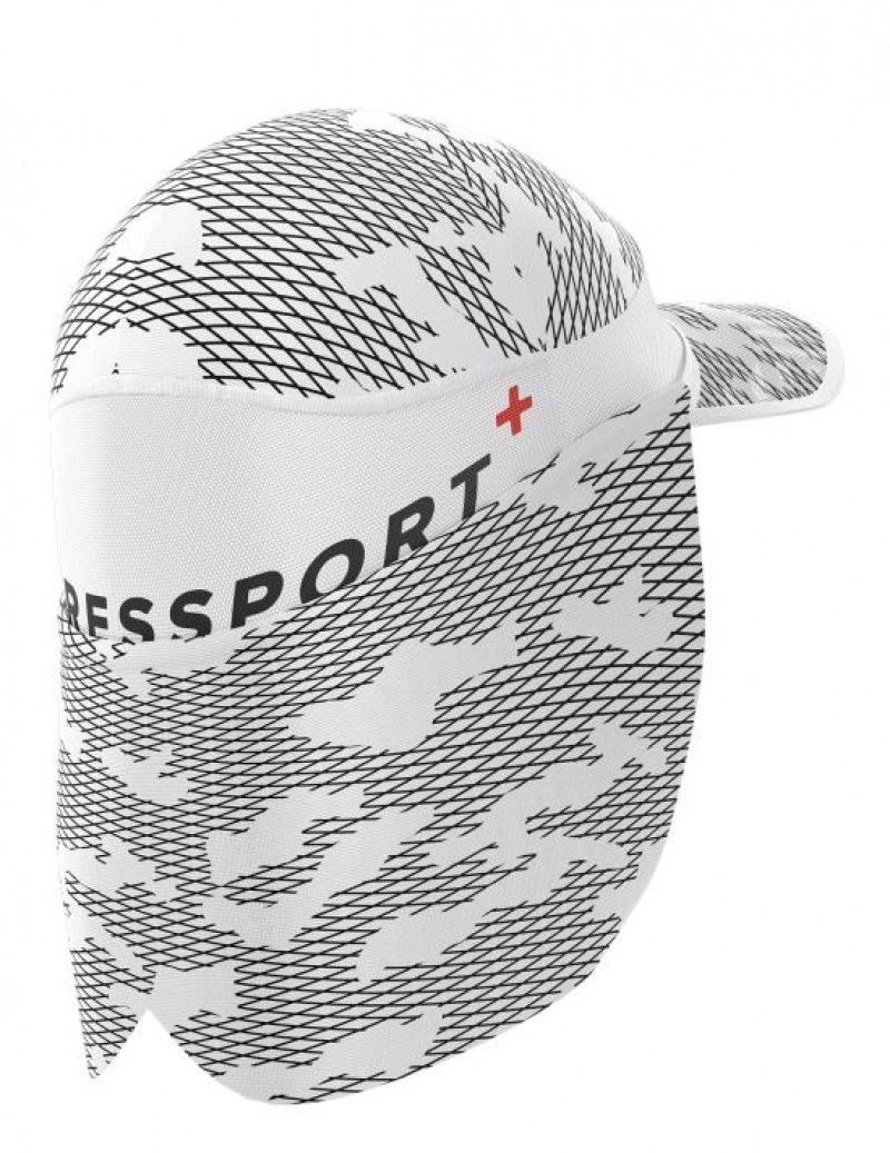 Compressport Ice Cap Sun Shade Ženske Kape Bijele | 972-JMDTCE