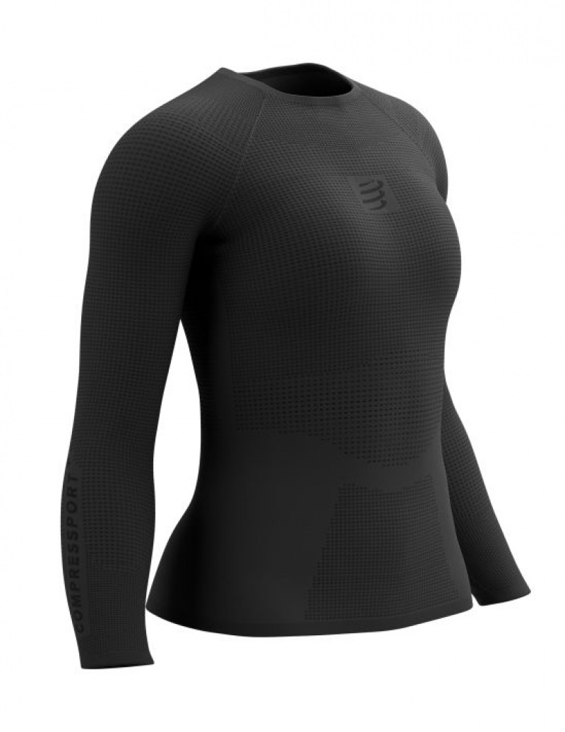 Compressport On/Off Base Layer LS Top W Ženske Majice Za Trčanje Crne | 280-NUVQLO