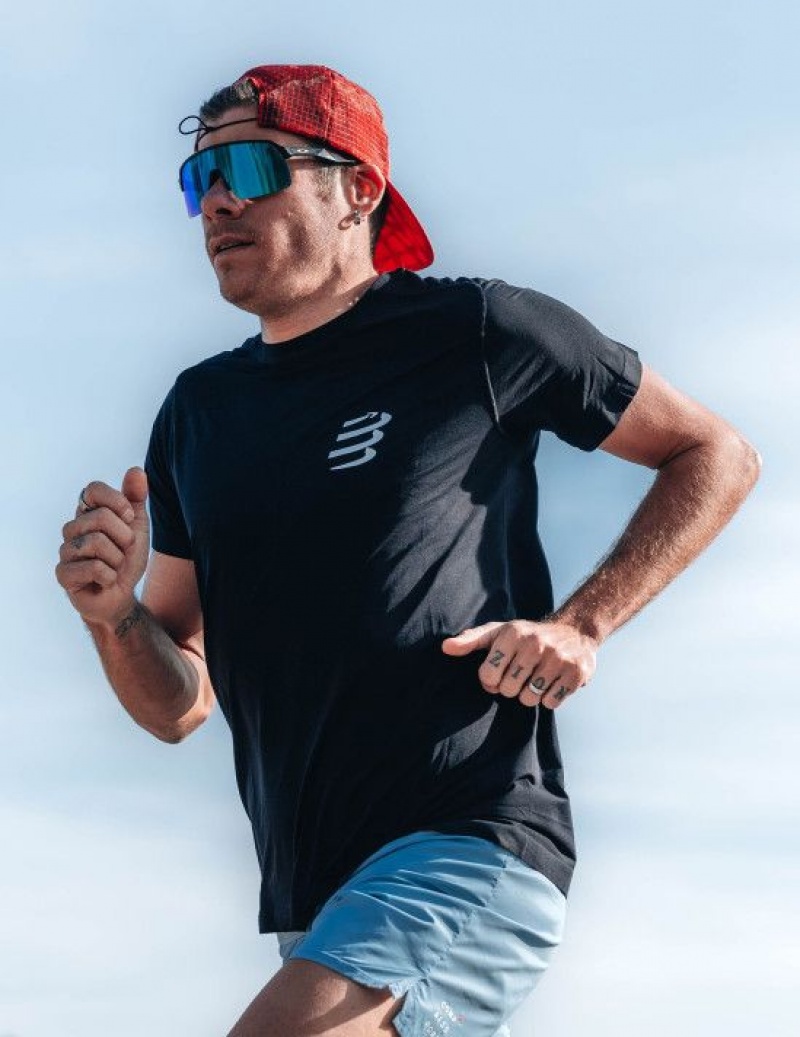 Compressport Performance SS Tshirt M Muške Majice Za Trčanje Crne Bijele | 480-KOXBVR