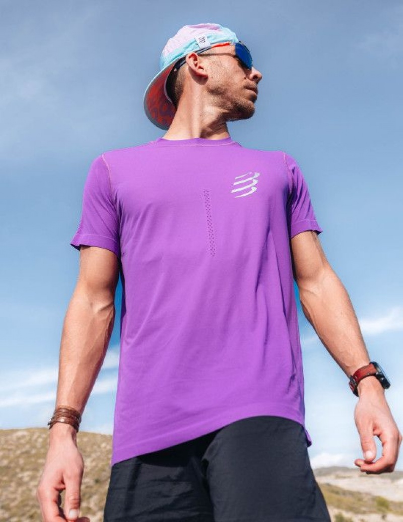 Compressport Performance SS Tshirt M Unisex Majice Ljubičaste | 165-JDVEML