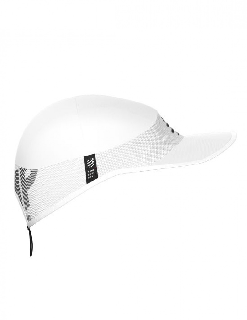 Compressport Pro Racing Cap Unisex Kape Bijele | 731-ECSBKF