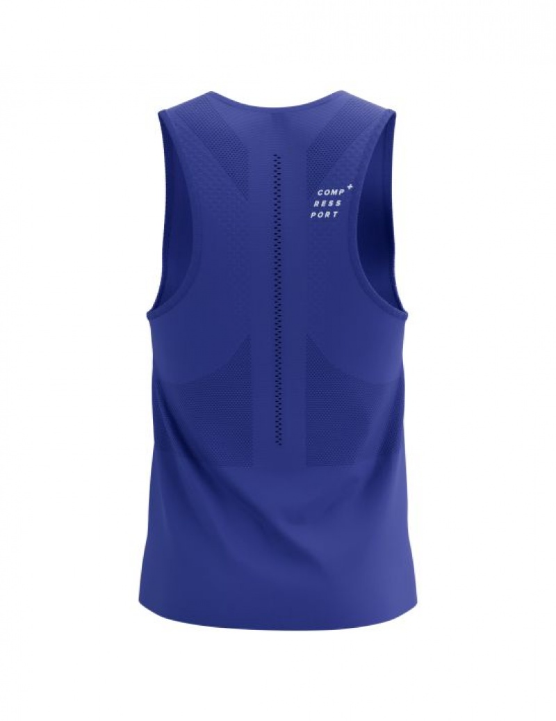 Compressport Pro Racing Singlet M Muške Majice Za Trčanje Plave | 789-DNGFCA