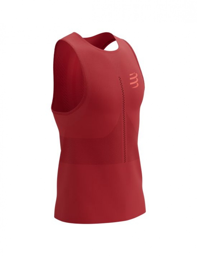 Compressport Pro Racing Singlet M Muške Majice Crvene | 231-VPEQKF