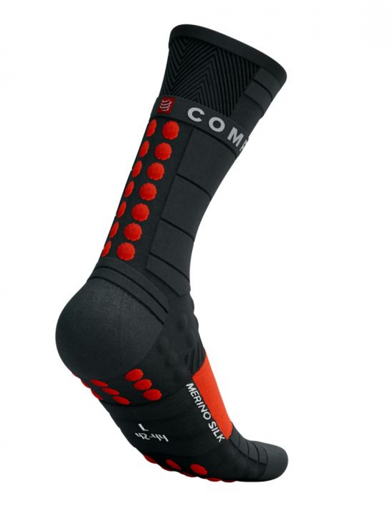 Compressport Pro Racing Socks Winter Run Unisex Čarape Crne Crvene | 734-AKFOEP