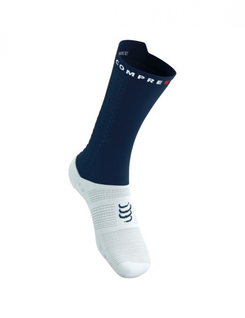 Compressport Pro Racing Socks v4.0 Bike Muške Cycling Socks Bijele | 708-OXEKAJ