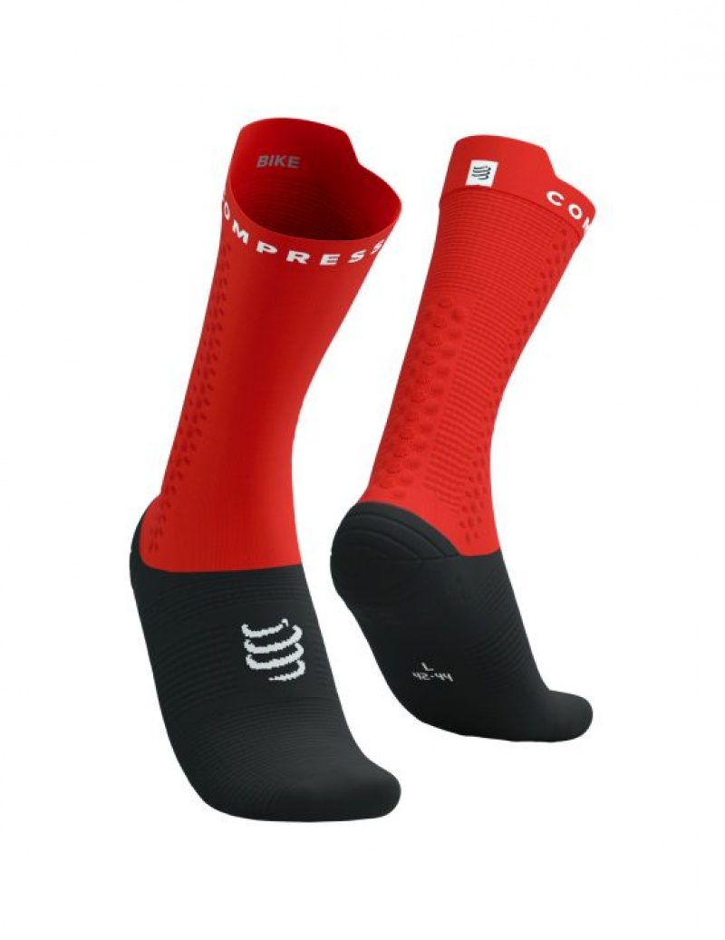 Compressport Pro Racing Socks v4.0 Bike Muške Cycling Socks Crvene Crne | 398-JOQNMY