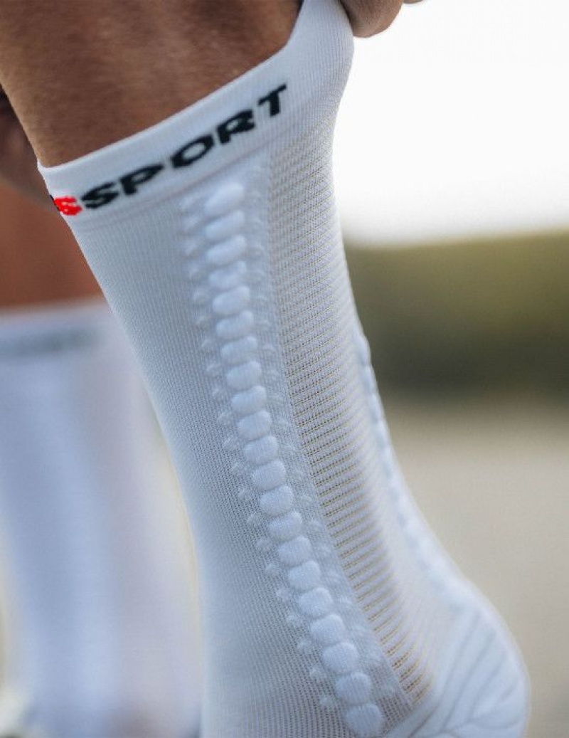 Compressport Pro Racing Socks v4.0 Bike Unisex Čarape Bijele Crne | 329-GVQDAL