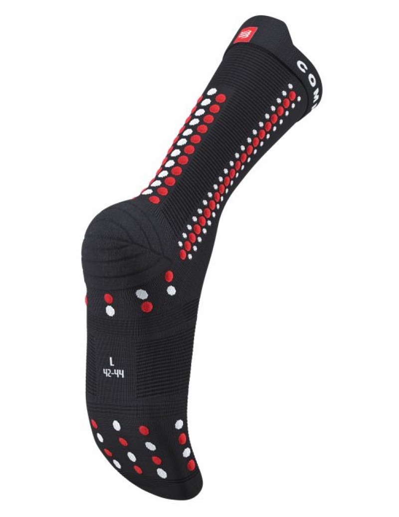 Compressport Pro Racing Socks v4.0 Bike Unisex Čarape Crne Crvene | 240-HOJFMX