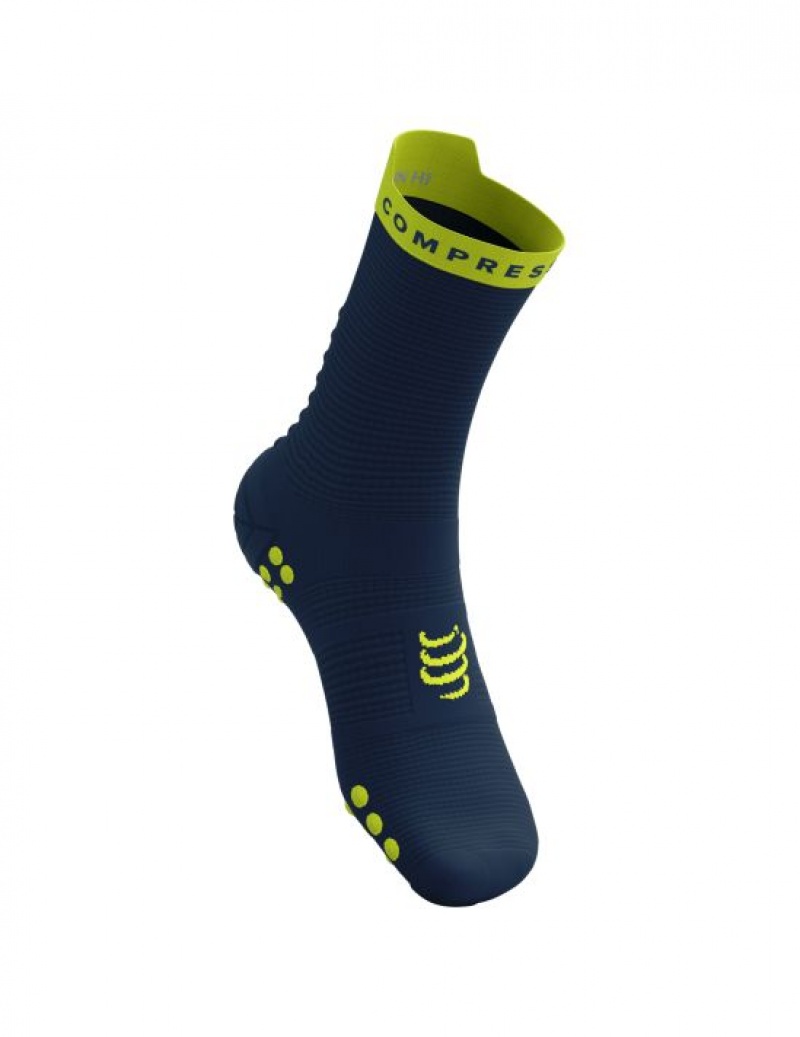 Compressport Pro Racing Socks v4.0 Run High Muške Čarape Za Trčanje Zelene | 760-QOJTBN