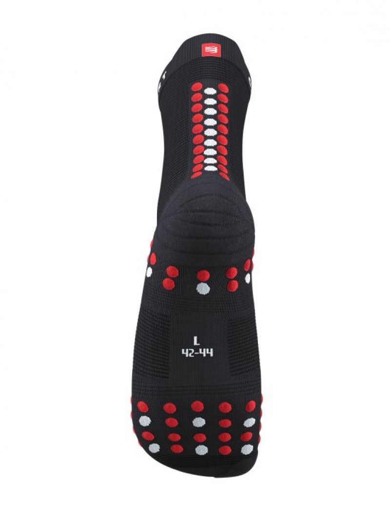 Compressport Pro Racing Socks v4.0 Run High Muške Čarape Za Trčanje Crne Crvene | 607-YWBZGO