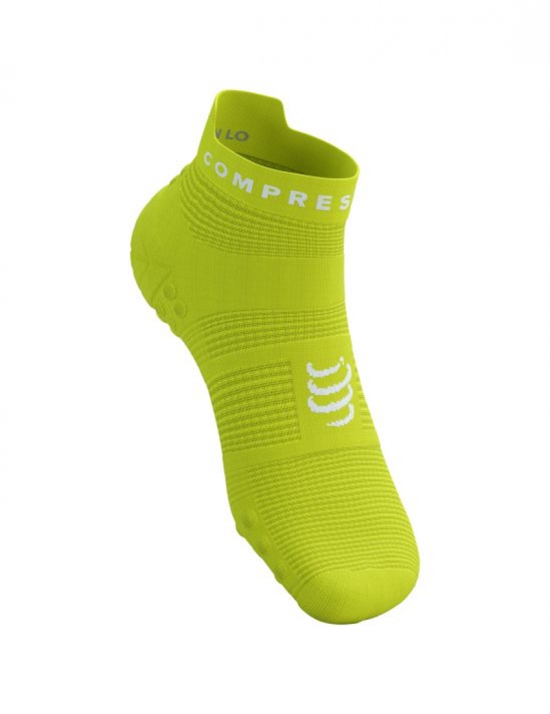 Compressport Pro Racing Socks v4.0 Run Low Muške Čarape Za Trčanje Zelene Bijele | 832-WBFXRS